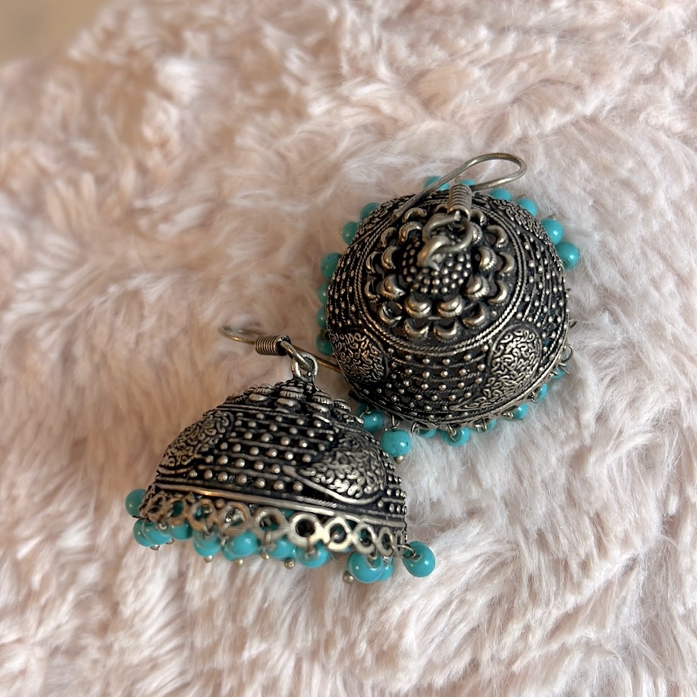 Blue jhumkas